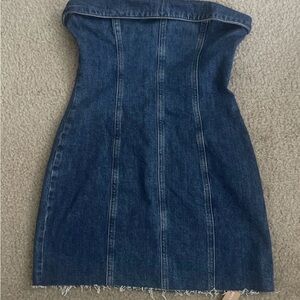 Strapless Blue Denim Mini Dress By Reformation Sz 0